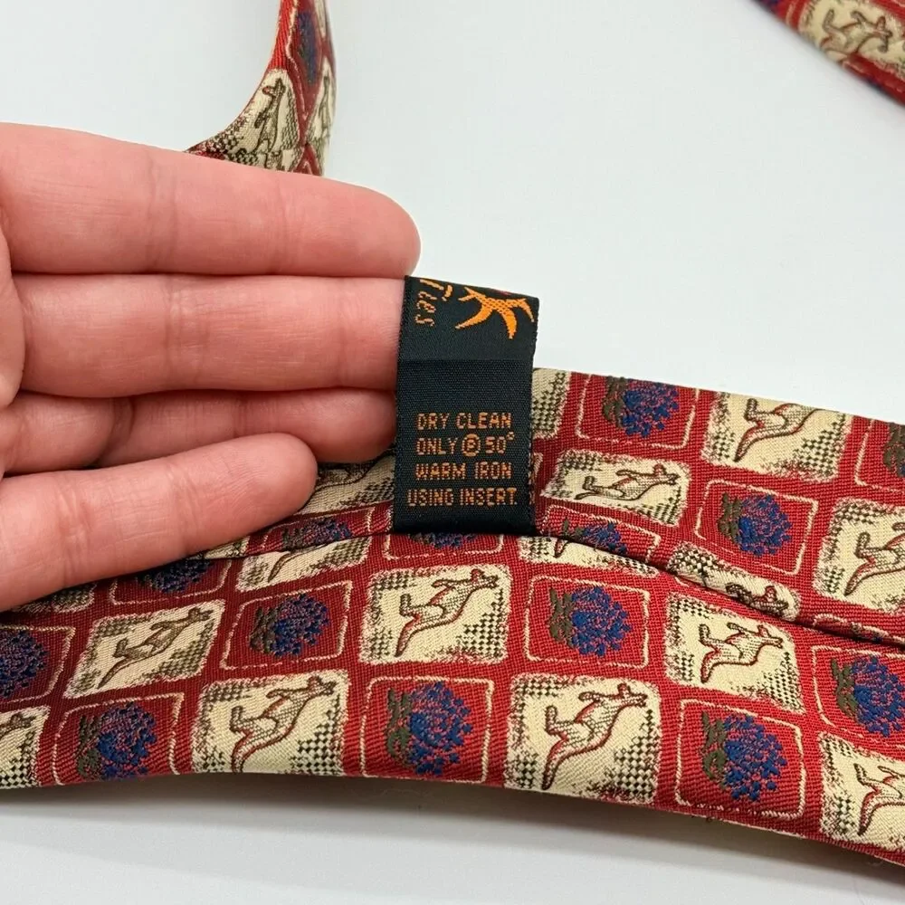 Kangaroos Australia Sunshine Ties Mens neck tie novelty print classic polyester
